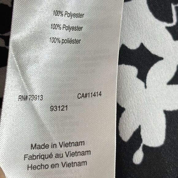 Motherhood Maternity scoop neck cap sleeve black & white w blue trim tunic XL - Picture 13 of 14